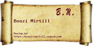 Boszi Mirtill névjegykártya